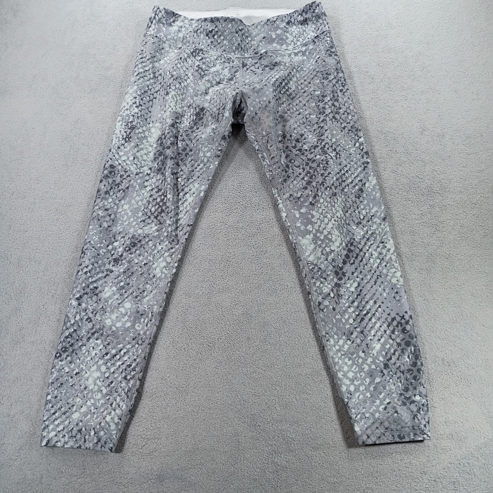 Calvin Klein Womens Performance Snakeskin Leggings Gray Medium Ruched Ankle